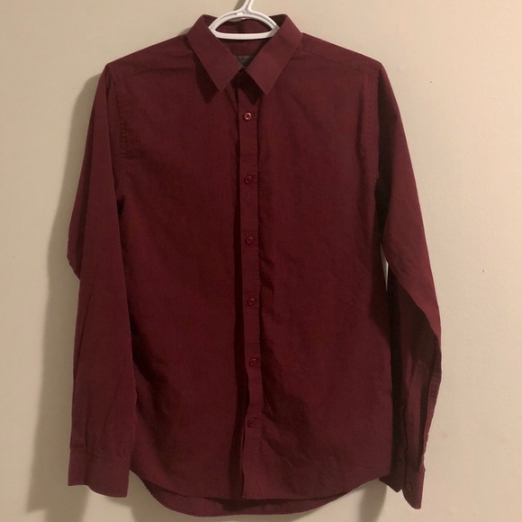 Burton London burgundy button up shirt - Picture 2 of 9